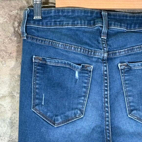 Old Navy Rockstar‎ Jeans Woman's 4 Blue Distressed Mid-Rise Skinny Stretchy Y2K - Picture 9 of 14